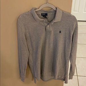 Polo grey long sleeve collared shirt old school